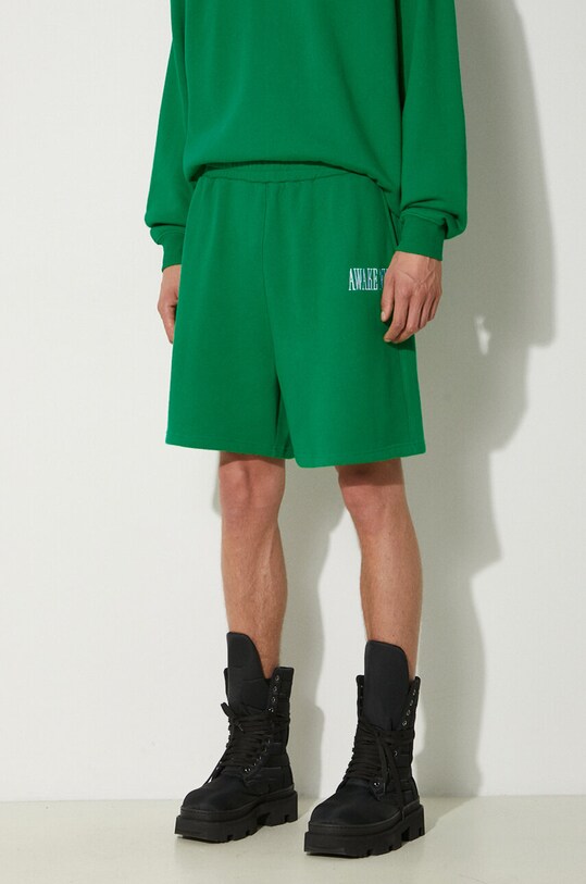 Awake NY pantaloni scurti din bumbac Awake Sweatshort verde SP24.PA006