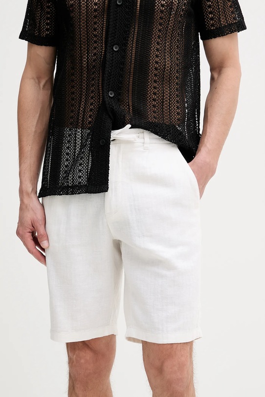 Шорты с примесью льна Lindbergh с добавлением льна белый 30.505020.OPTICALWHI