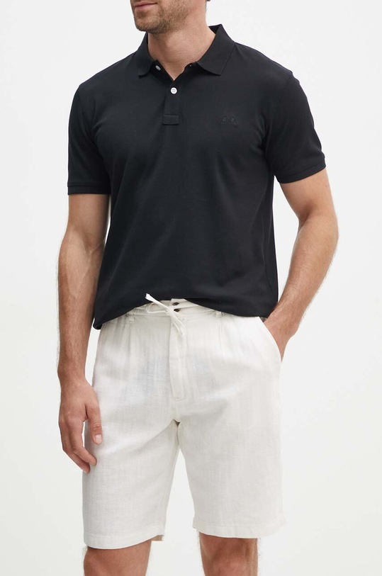 Lindbergh pantaloni scurți din amestec de in panza bej 30.505020.OPTICALWHI