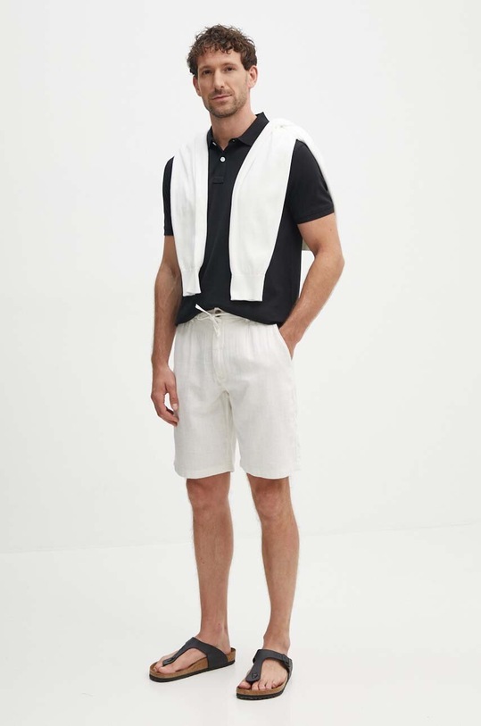 Lindbergh pantaloni scurți din amestec de in 30.505020.OPTICALWHI bej SS26