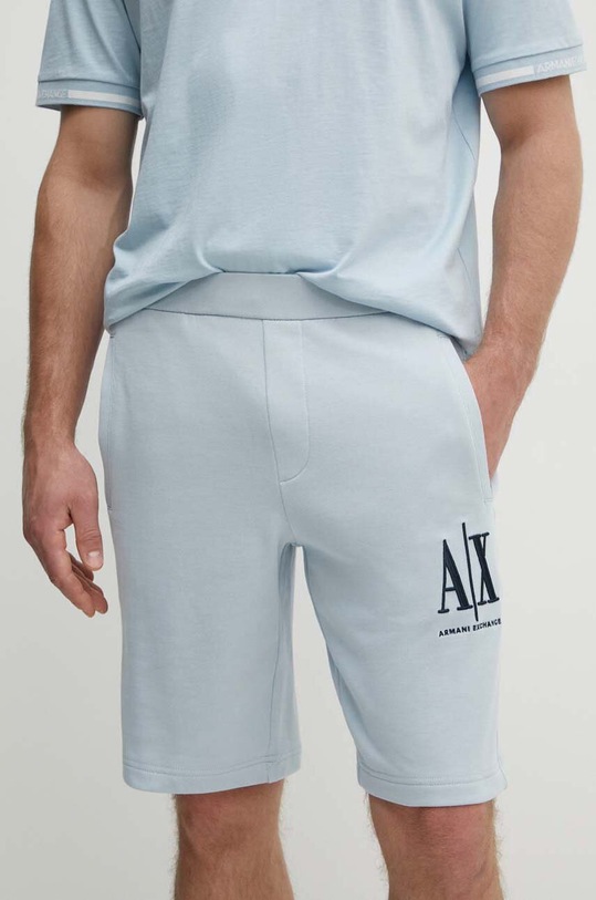 Хлопковые шорты Armani Exchange мелкий узор голубой 8NZSPA.ZJ1ZZ