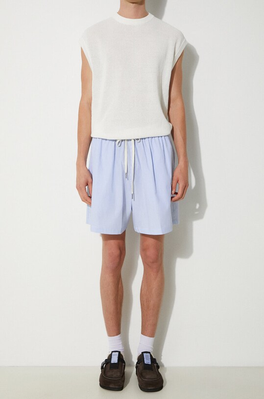 Βαμβακερό σορτσάκι MKI MIYUKI ZOKU Striped Shorts μπλε STRIPED.SHORTS