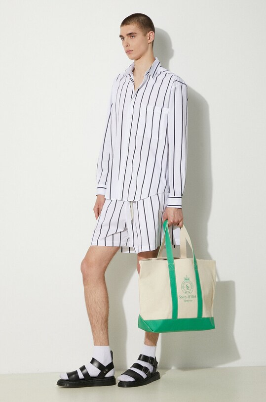 Хлопковые шорты MKI MIYUKI ZOKU Striped Shorts STRIPED.SHORTS чёрный SS24