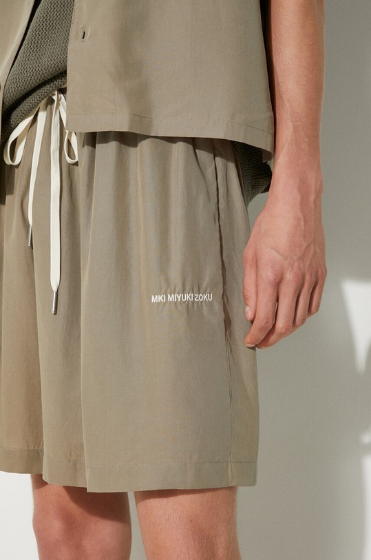 MKI MIYUKI ZOKU szorty Tencel Shorts tkanina zielony TENCEL.SHORTS