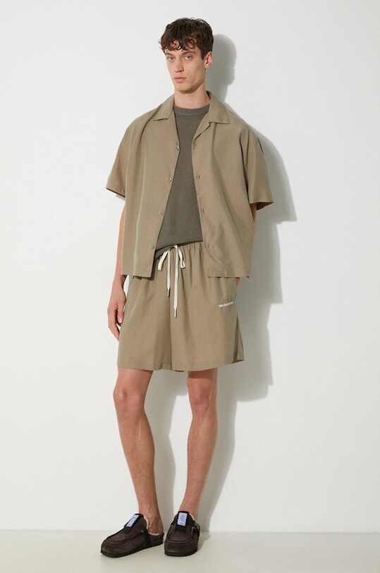 MKI MIYUKI ZOKU szorty Tencel Shorts TENCEL.SHORTS zielony SS24