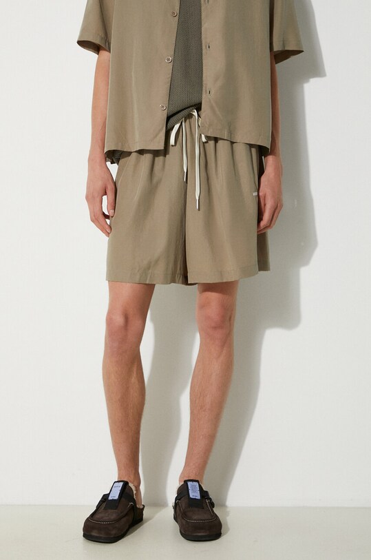 MKI MIYUKI ZOKU pantaloni scurti Tencel Shorts verde TENCEL.SHORTS