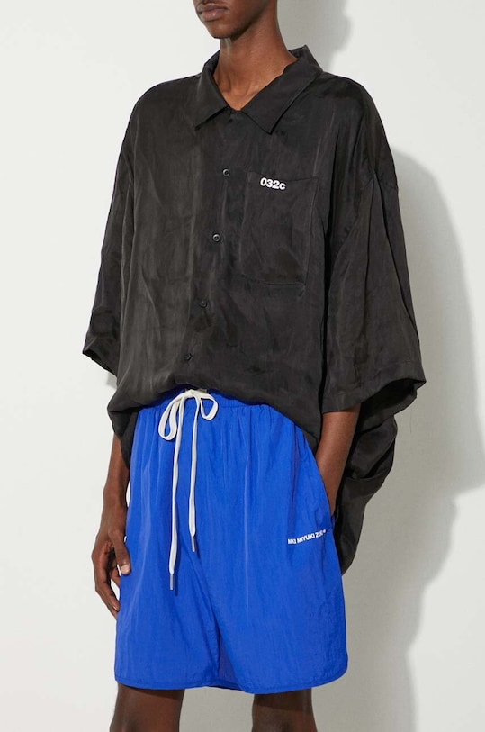 Šortky MKI MIYUKI ZOKU Crinkle Nylon Track Shorts látka modrá CRINKLE.NYLON.TRACK.SHO