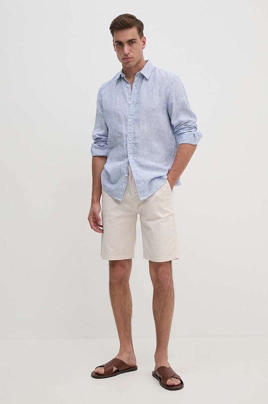 Λινό σορτς Guess M4GD02.WFBXA μπεζ SS24