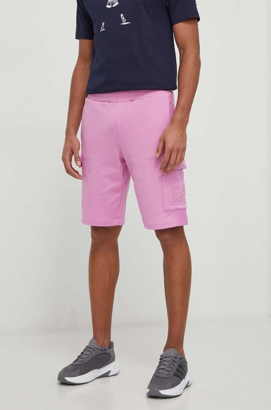 Bavlněné šortky EA7 Emporio Armani PJTKZ.3DUS53.1432 růžová SS24
