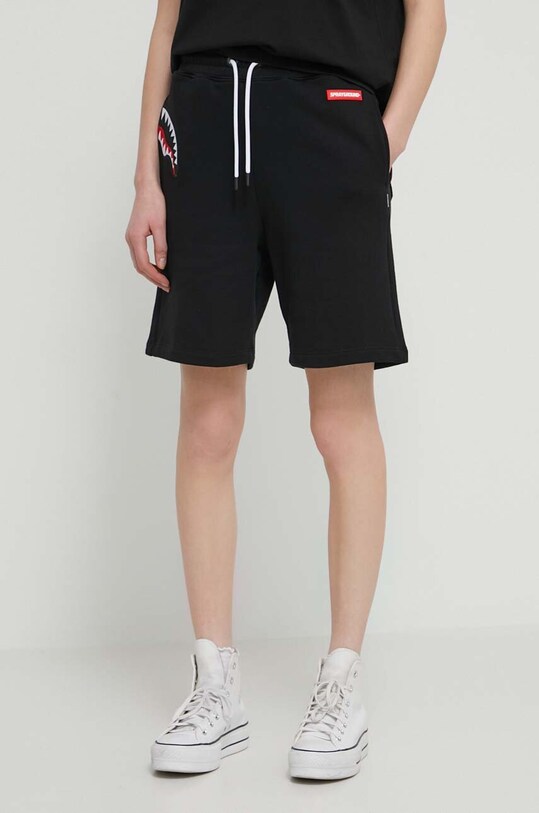 Sprayground pantaloni scurti din bumbac negru SP441