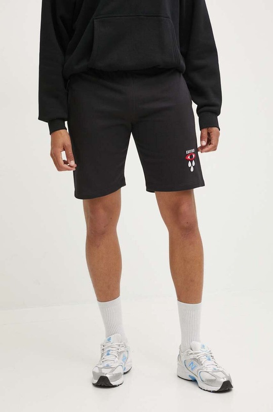 Kaotiko pantaloni scurti tricotaj negru AL172.01.H002