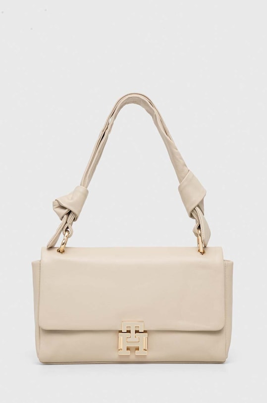 Tommy Hilfiger torebka skórzana skóra licowa beżowy AW0AW15685