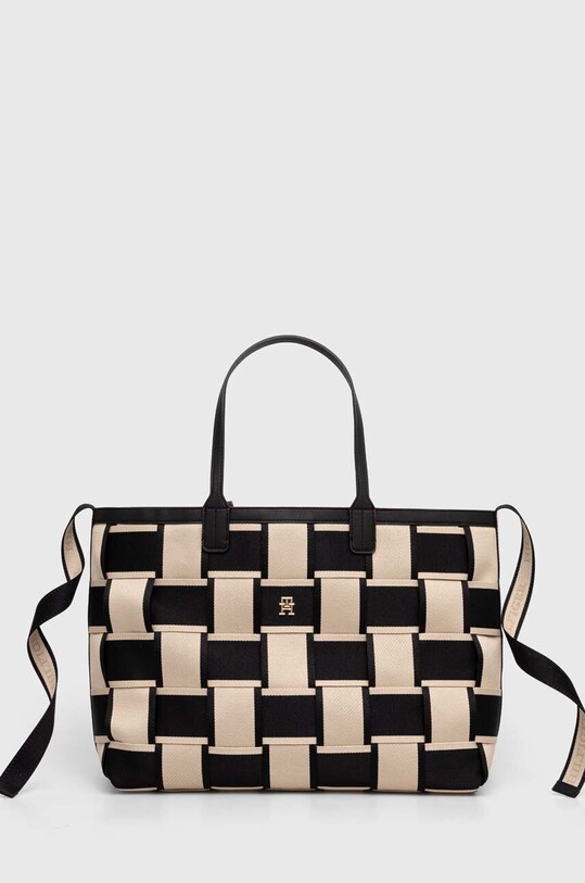 Τσάντα Tommy Hilfiger υφασμάτινο μπεζ AW0AW16087