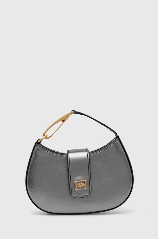Elisabetta Franchi borsa a mano in pelle pelle fiore argento BS42F41E2