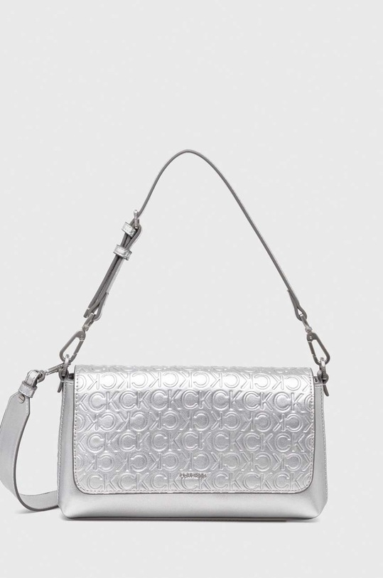 Calvin Klein torebka nie mieści A4 srebrny K60K611356