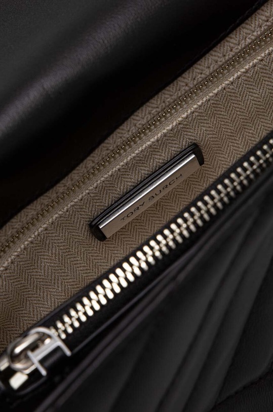 Kožená kabelka Tory Burch Kira Chevron 90857.003 černá