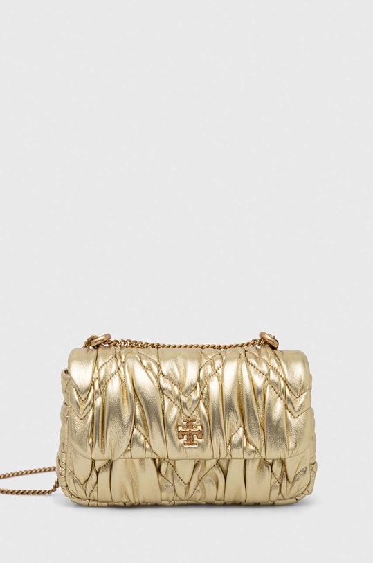 Tory Burch torebka skórzana Kira Metallic Diamond skóra licowa złoty 156840.700
