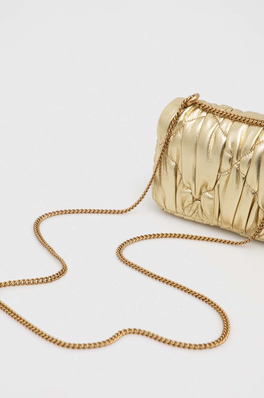 Akcesoria Tory Burch torebka skórzana Kira Metallic Diamond 156840.700 złoty