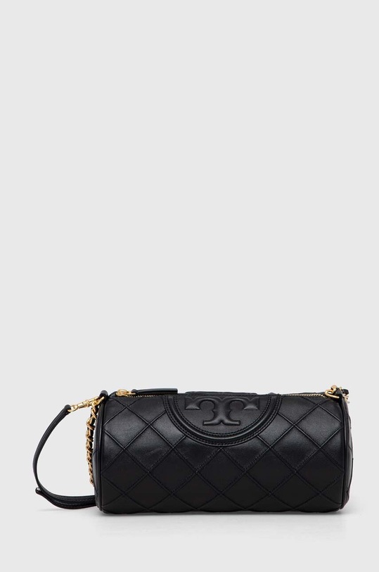 Tory Burch torebka skórzana Fleming Soft Barrel skóra licowa czarny 150358.001