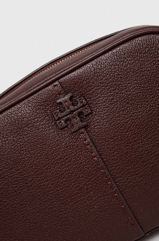Tory Burch torebka skórzana McGraw Textured Leather Camer bordowy 152231.500