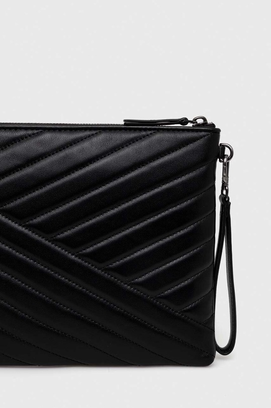 Akcesoria Tory Burch kopertówka skórzana Kira Chevron Pave Logo Pouch 153103.001 czarny