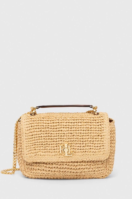 Τσάντα Lauren Ralph Lauren λείο δέρμα μπεζ 431920043