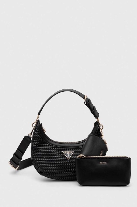 Torba Guess imitacija zrnate kože crna HWWG92.04120