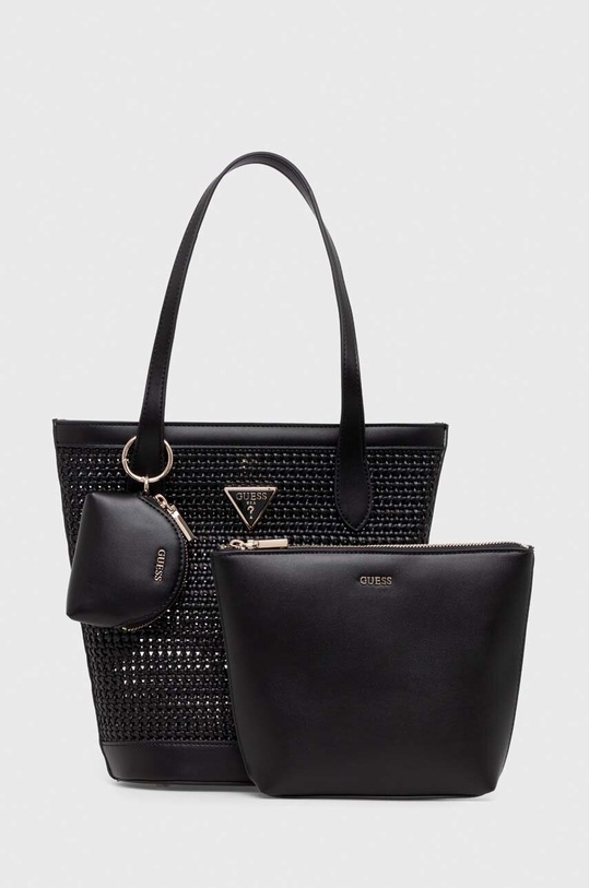 Τσάντα Guess απομίμηση λείου δέρματος μαύρο HWWG92.04220