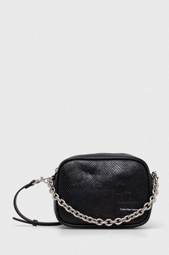 Τσάντα Calvin Klein Jeans απομίμηση λείου δέρματος μαύρο K60K611518