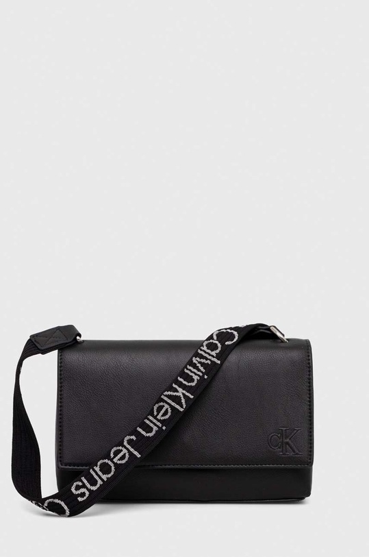 Τσάντα Calvin Klein Jeans απομίμηση λείου δέρματος μαύρο K60K611556