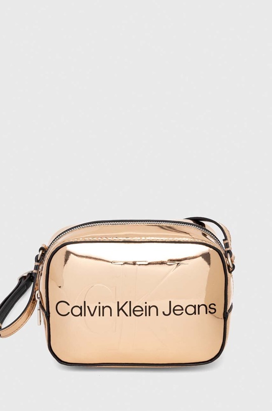 Kabelka Calvin Klein Jeans imitácia lakovanej kože oranžová K60K611859