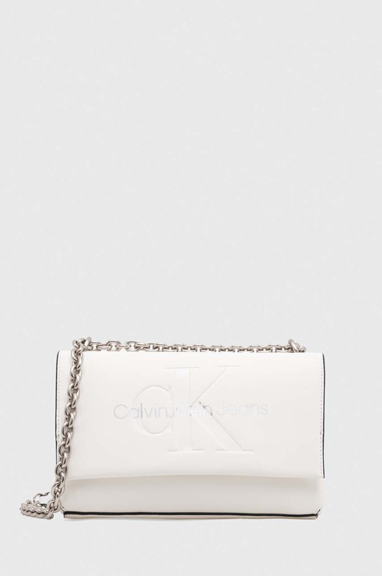 Τσάντα Calvin Klein Jeans απομίμηση λείου δέρματος λευκό K60K611866