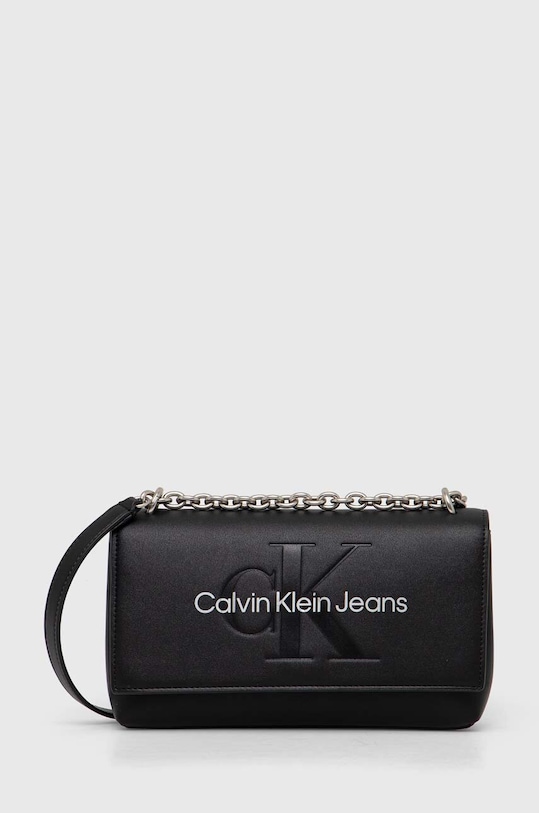 Τσάντα Calvin Klein Jeans απομίμηση λείου δέρματος μαύρο K60K611866