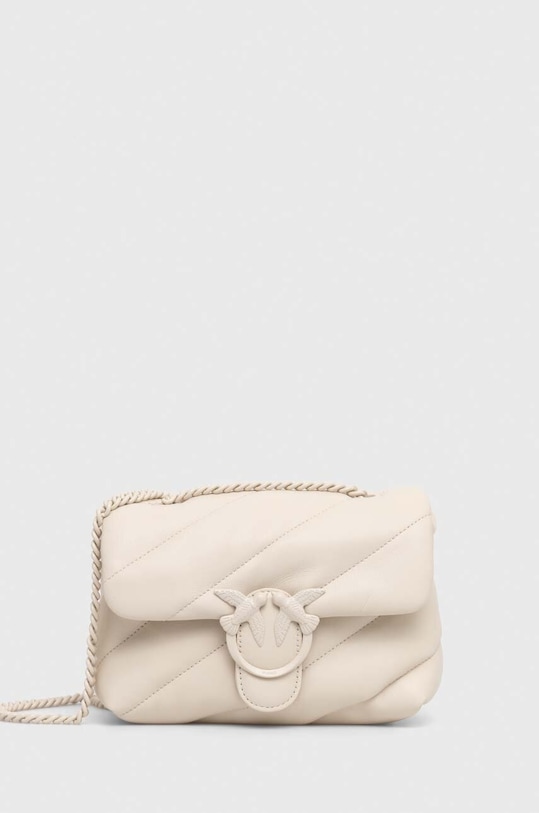 Pinko torebka skórzana skóra licowa beżowy 100039.A1JO