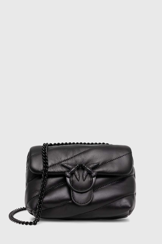 Δερμάτινη τσάντα Pinko λείο δέρμα μαύρο 100040.A1JO