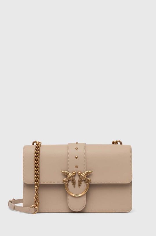 Pinko torebka skórzana skóra licowa beżowy 100053.A0F1
