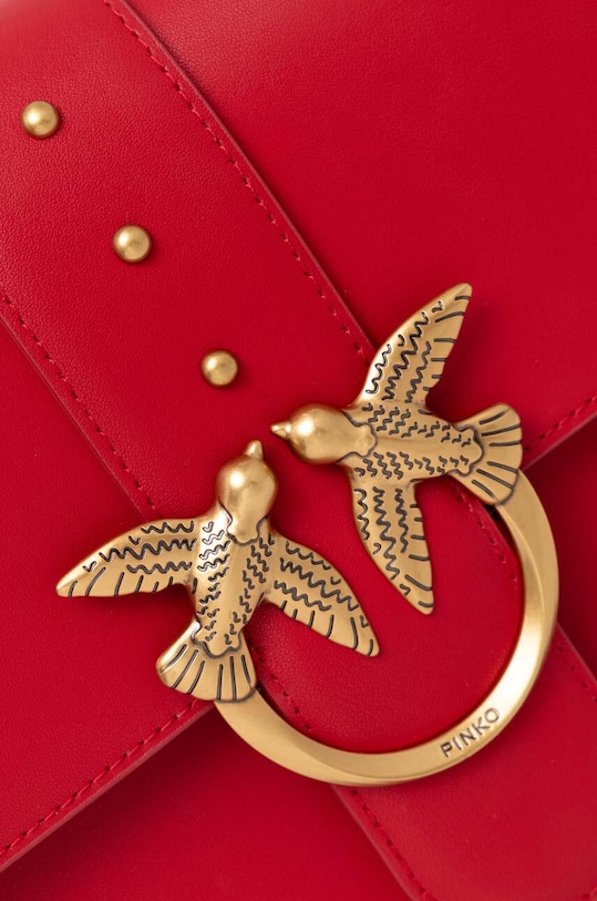 Kožená kabelka Pinko červená 100053.A0F1