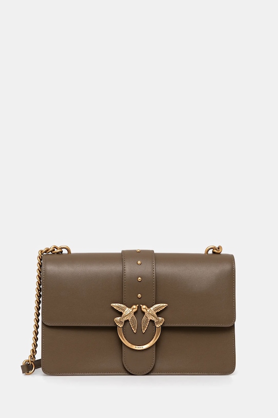 Pinko torebka skórzana skóra licowa zielony 100053.A0F1