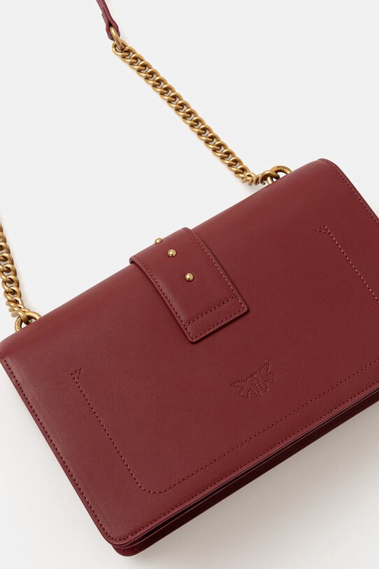 Accesorii Pinko poseta de piele 100053.A0F1 burgundia