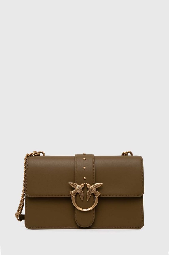 Pinko torebka skórzana skóra licowa zielony 100053.A0F1