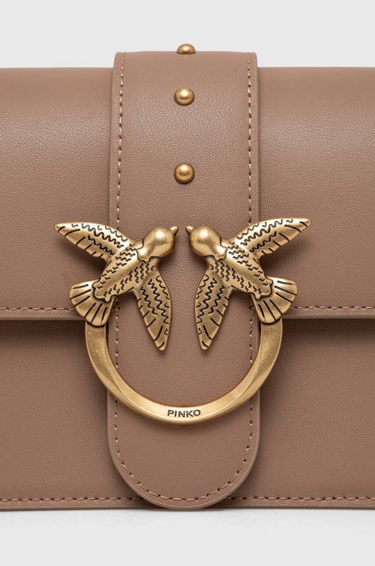 Шкіряна сумочка Pinko бежевий 100059.A0F1