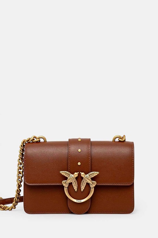 Pinko torebka skórzana skóra licowa brązowy 100059.A0F1