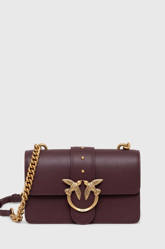 Кожаная сумочка Pinko кожа коричневый 100059.A0F1