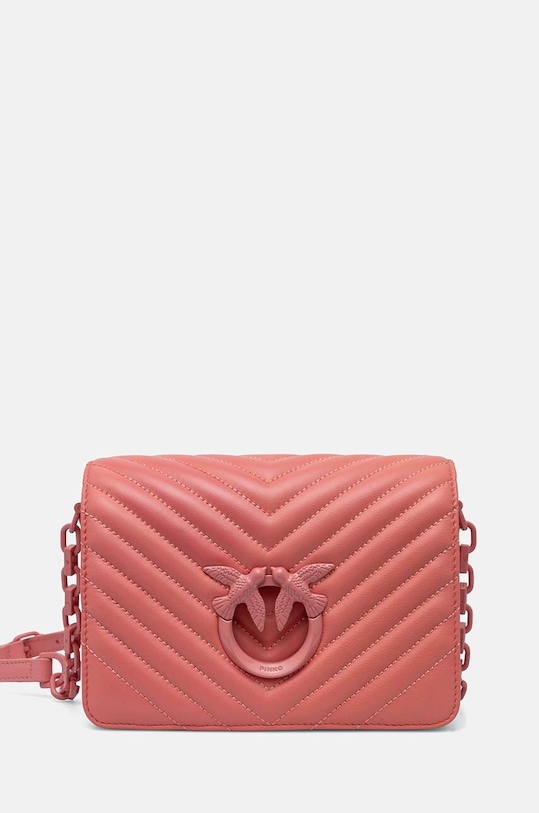 Kožená kabelka Pinko usňová koža ružová 100067.A0VM