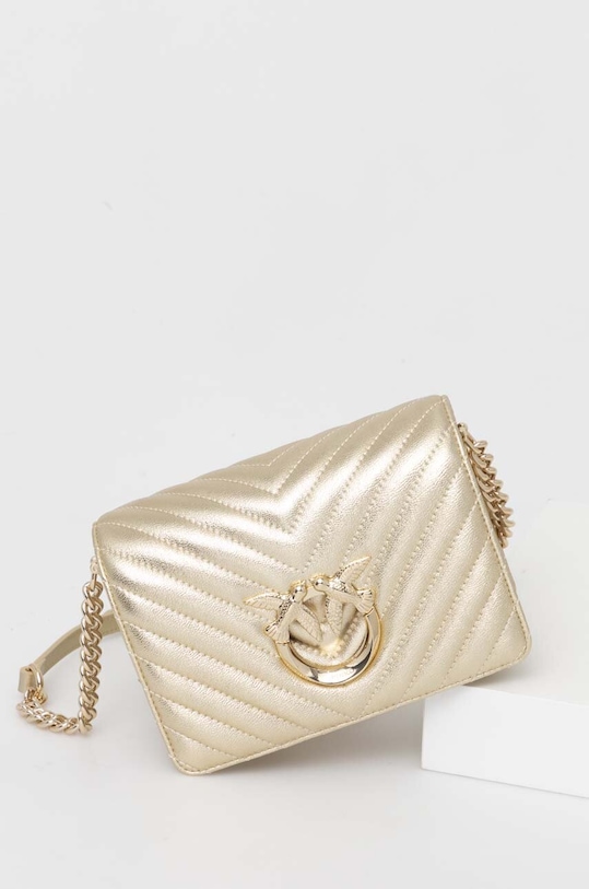 Pinko bőr táska lakkbőr arany 100067.A1JE