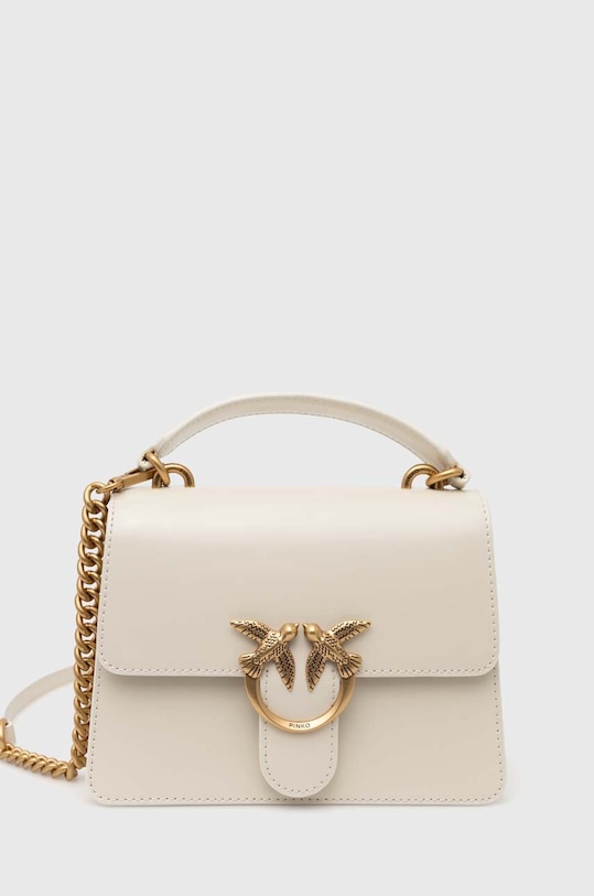 Pinko torebka skórzana skóra licowa biały 100071.A1EN