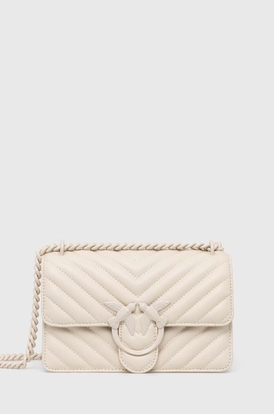 Pinko torebka skórzana skóra licowa beżowy 100074.A1J8