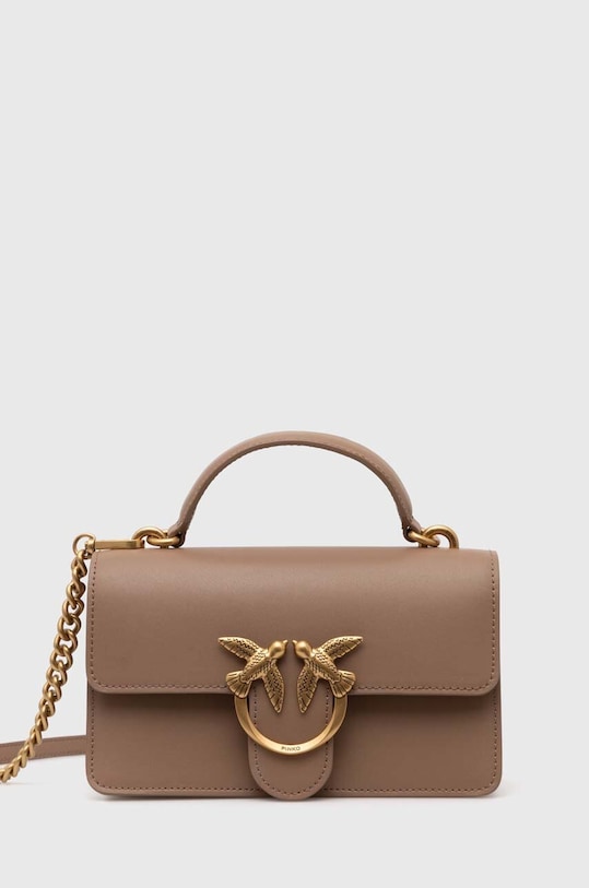 Pinko torebka skórzana skóra licowa brązowy 100204.A0F1