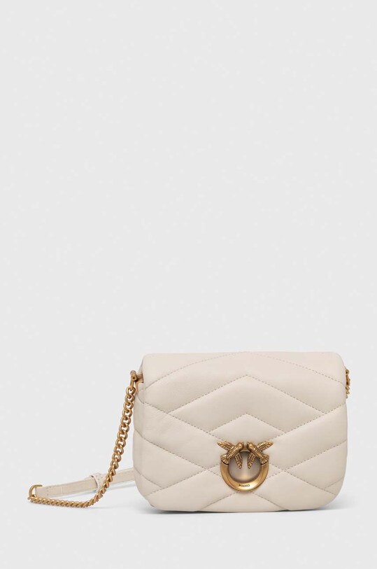 Kožená kabelka Pinko přírodní kůže bílá 101584.A1ET
