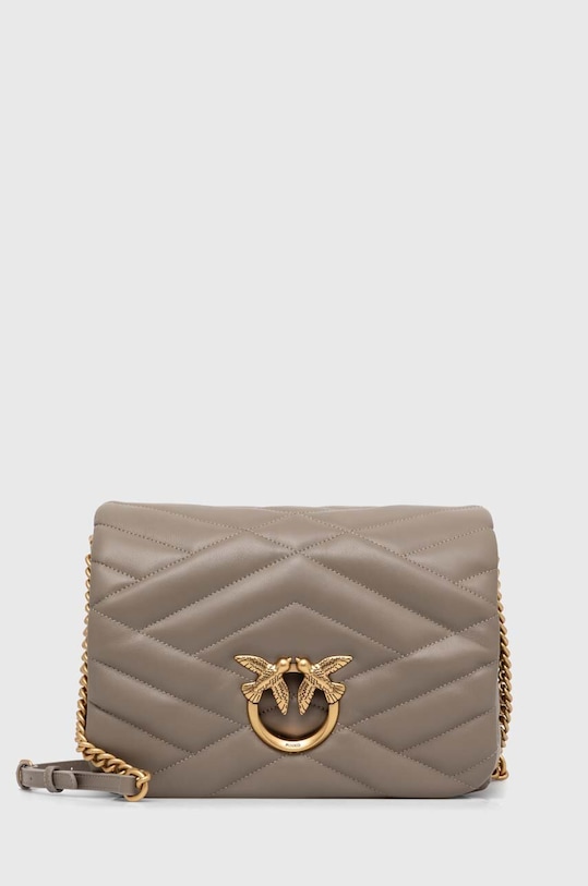 Pinko torebka skórzana skóra licowa szary 101585.A1ET